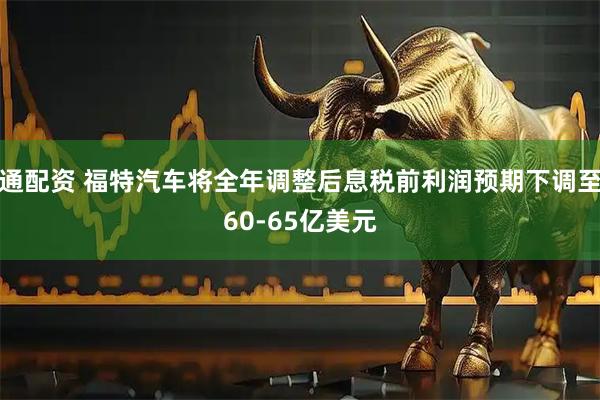 通配资 福特汽车将全年调整后息税前利润预期下调至60-65亿美元