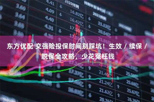 东方优配 交强险投保时间别踩坑!生效 / 续保 / 脱保全攻略,少花冤枉钱